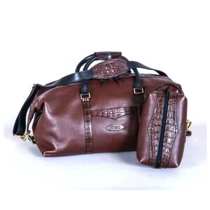 Pinnell American Leather/Gator Duffle Bag
